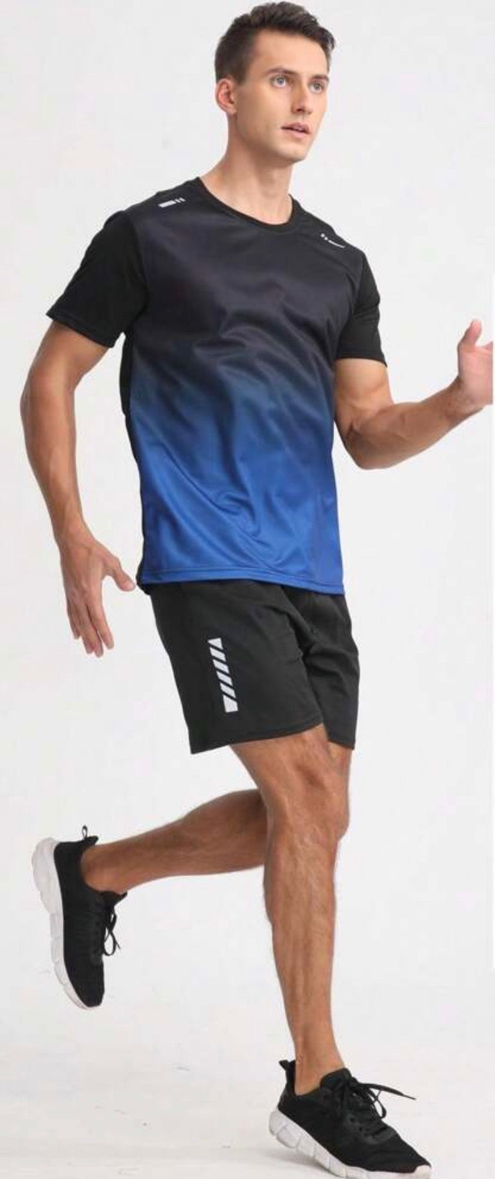 Men’s Quick-Dry Short Sleeve T-Shirt & Shorts Fitness Training 2-Piece Sports Set