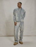 Men’s Oversized Boxy Printed Collared Button-Up Shirt – Drop Shoulder Coord Top