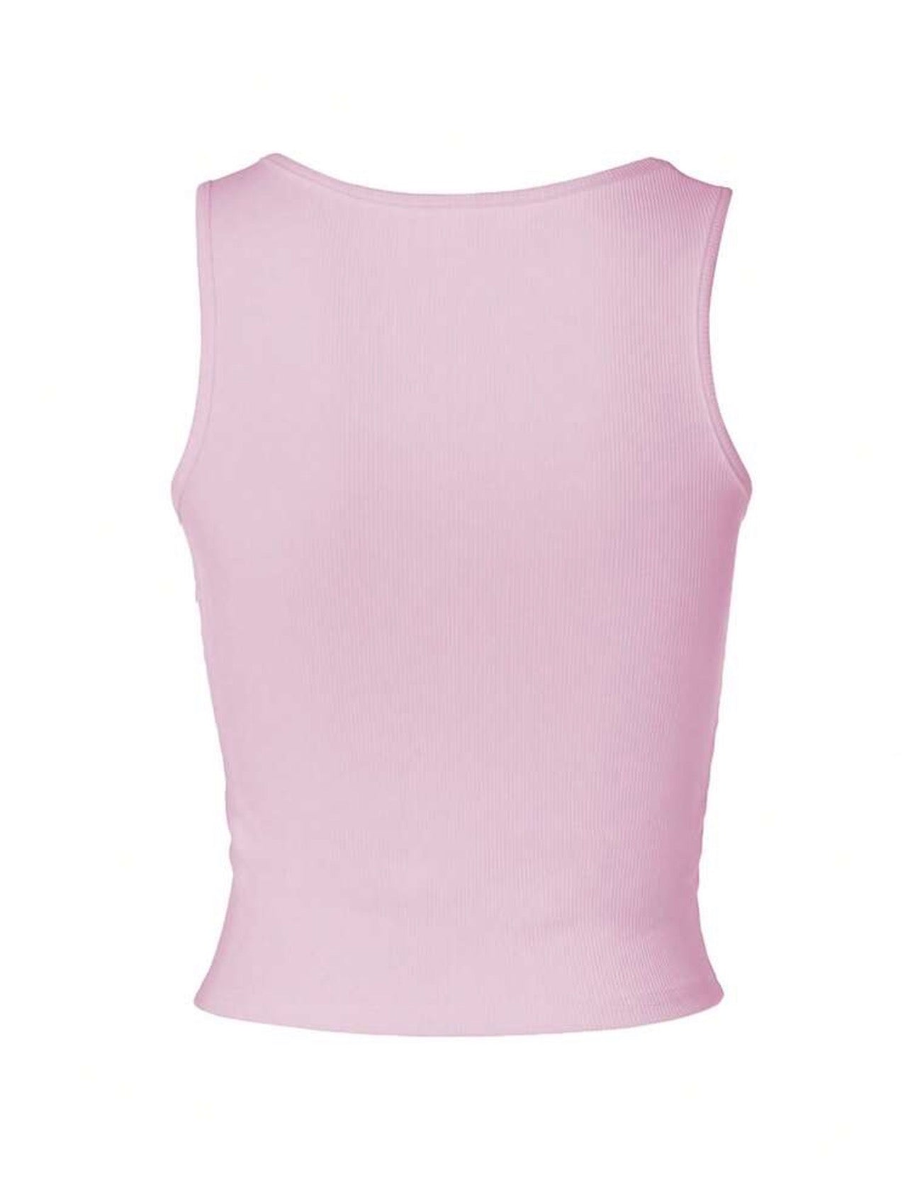 Women’s Cropped Ribbed Camisole Tank Top with Diamond Detail – Casual Summer Sleeveless Top