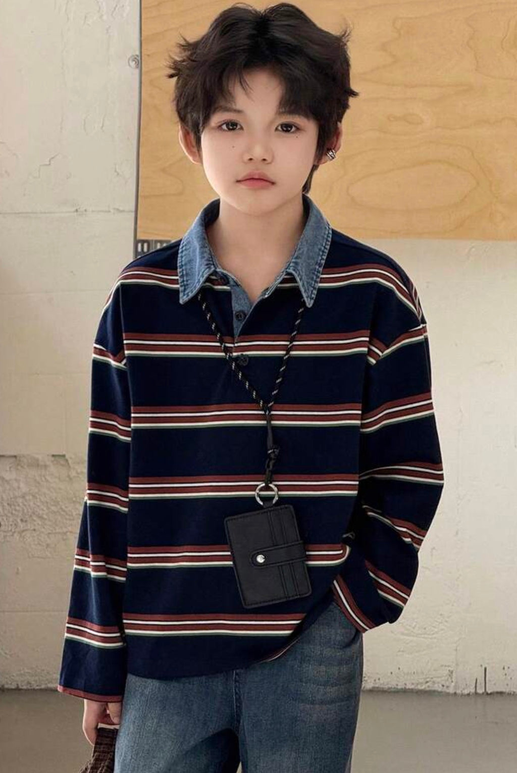Tween Boys Colorblock Striped Long Sleeve Casual T-Shirt