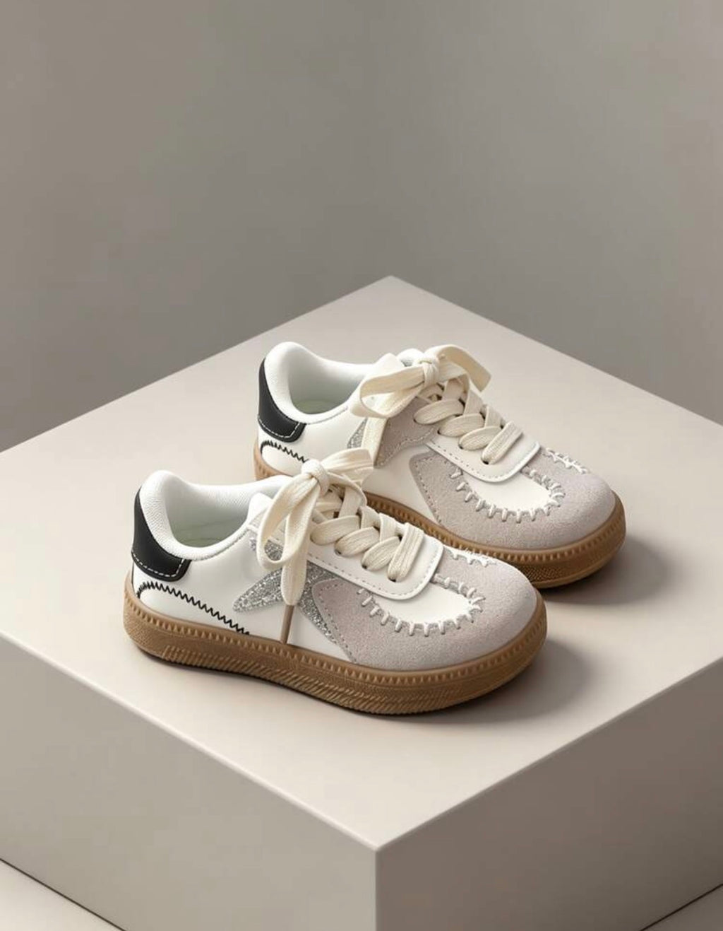 Kids’ Retro Lace-Up Sports Sneakers with Non-Slip Sole for Everyday Wear