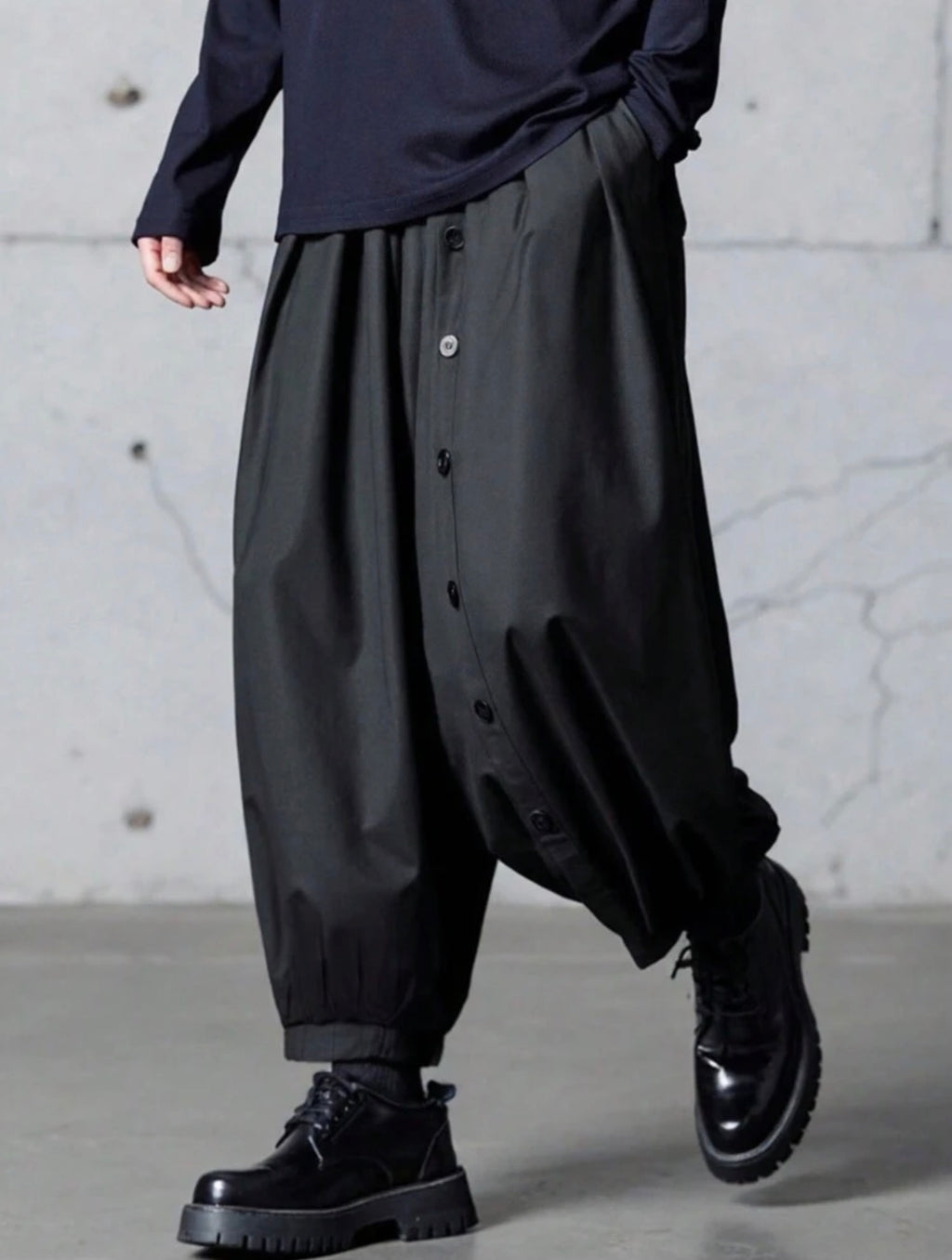 Men’s Wide Leg Baggy Cropped Lantern Pants – Casual Streetwear Trousers