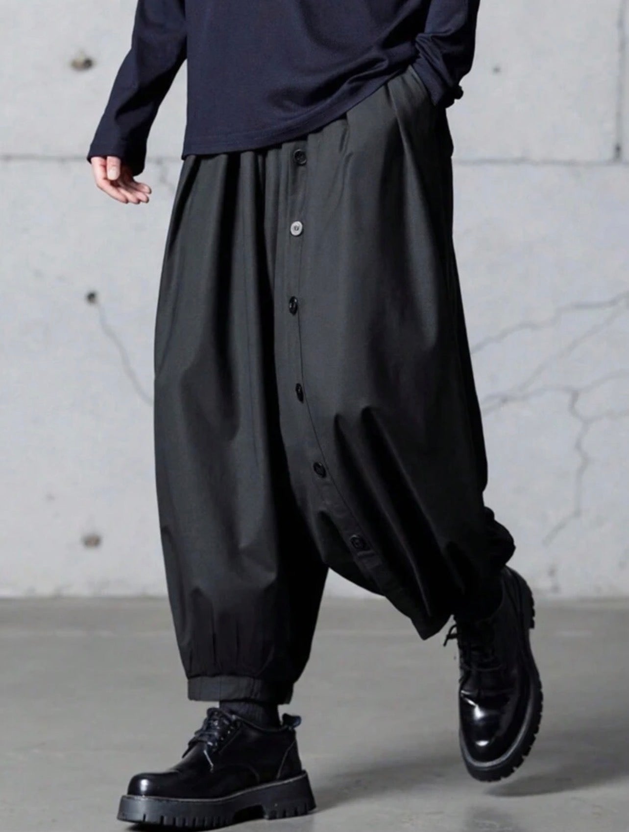 Men’s Wide Leg Baggy Cropped Lantern Pants – Casual Streetwear Trousers