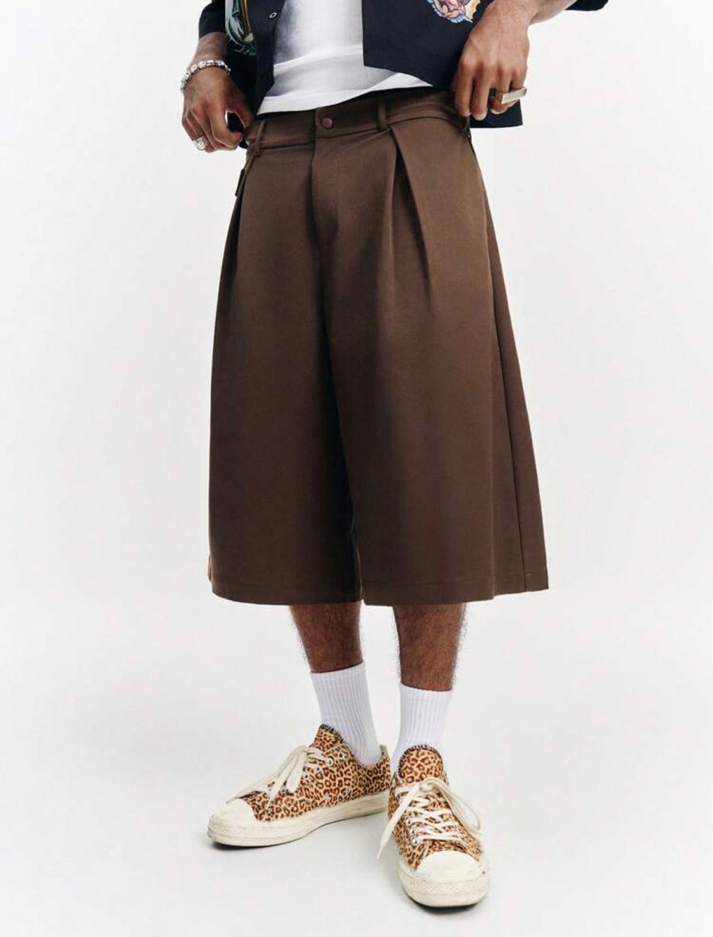 Men’s Solid Color Wide Leg Drawstring Pants – Loose Fit Casual Trousers