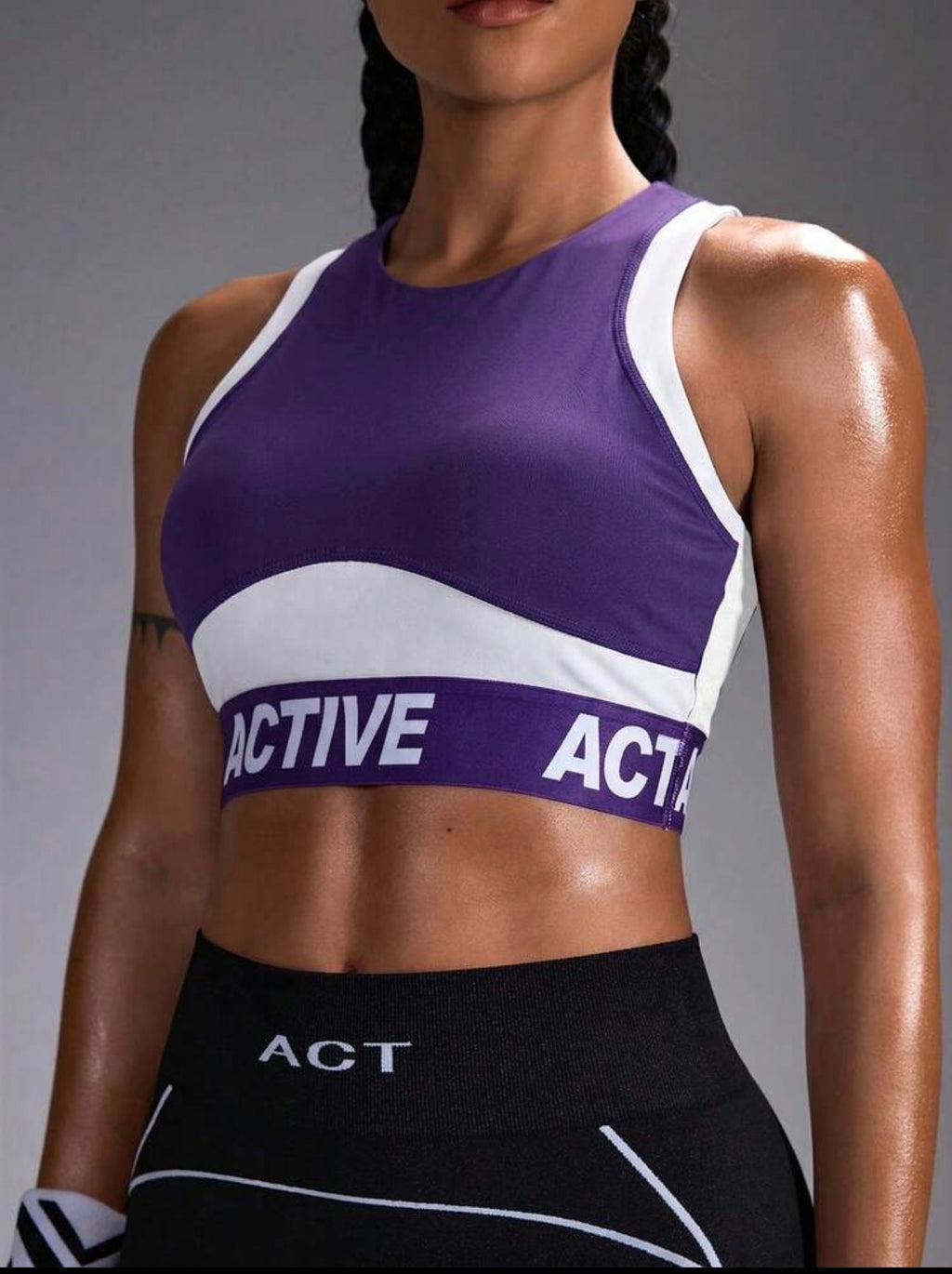 Women’s Letter Print Breathable Sports Bra & Activewear Set for Fitness and Training