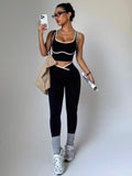 Women’s Seamless Colorblock Sports Set, Two-Piece Yoga & Workout Activewear
