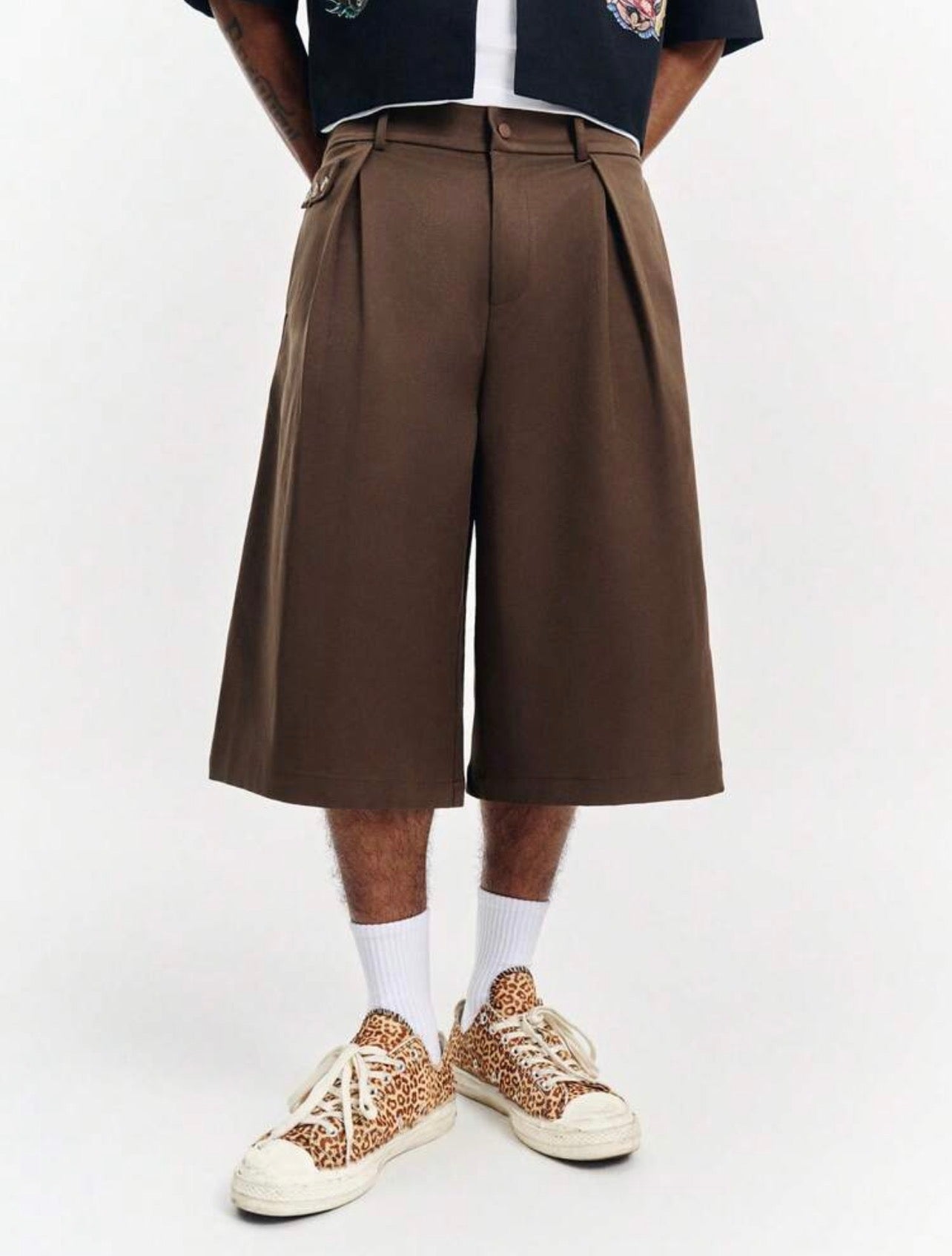 Men’s Solid Color Wide Leg Drawstring Pants – Loose Fit Casual Trousers