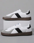 Men’s White Athletic Running Sneakers with Rounded Toe Casual Sports Design