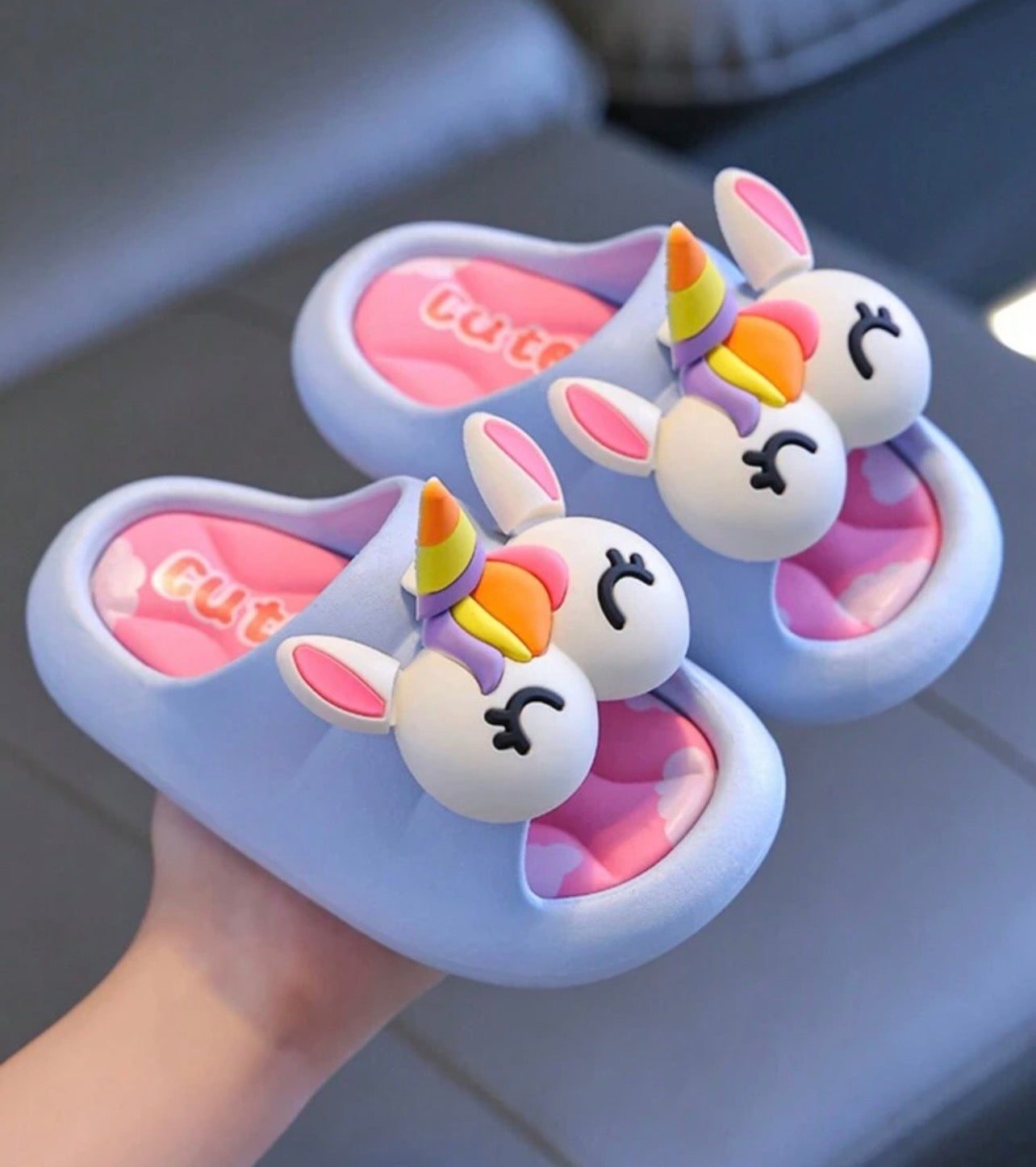 Kids’ Cute Cartoon PVC Indoor Slippers for Boys and Girls