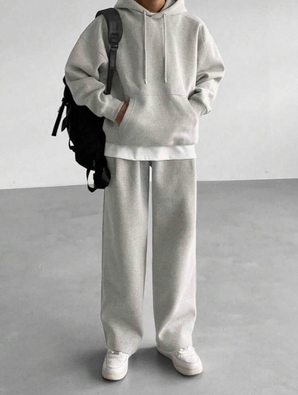 Men’s Solid Color Hooded Sweatshirt & Casual Pants Two-Piece Set – Fall/Winter Outfit