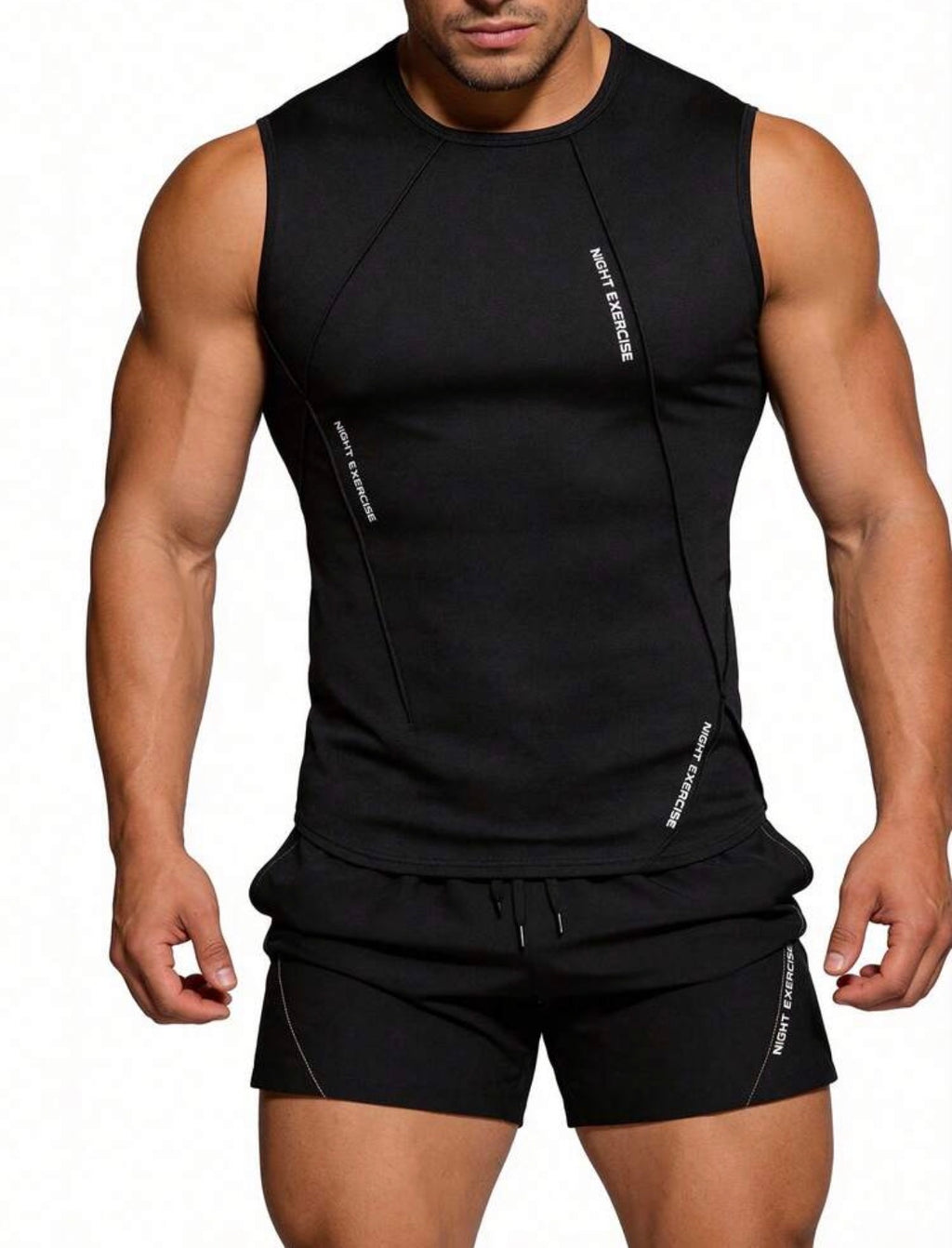 Men’s Sleeveless Top & Shorts Casual Fitness Running 2-Piece Sports Set