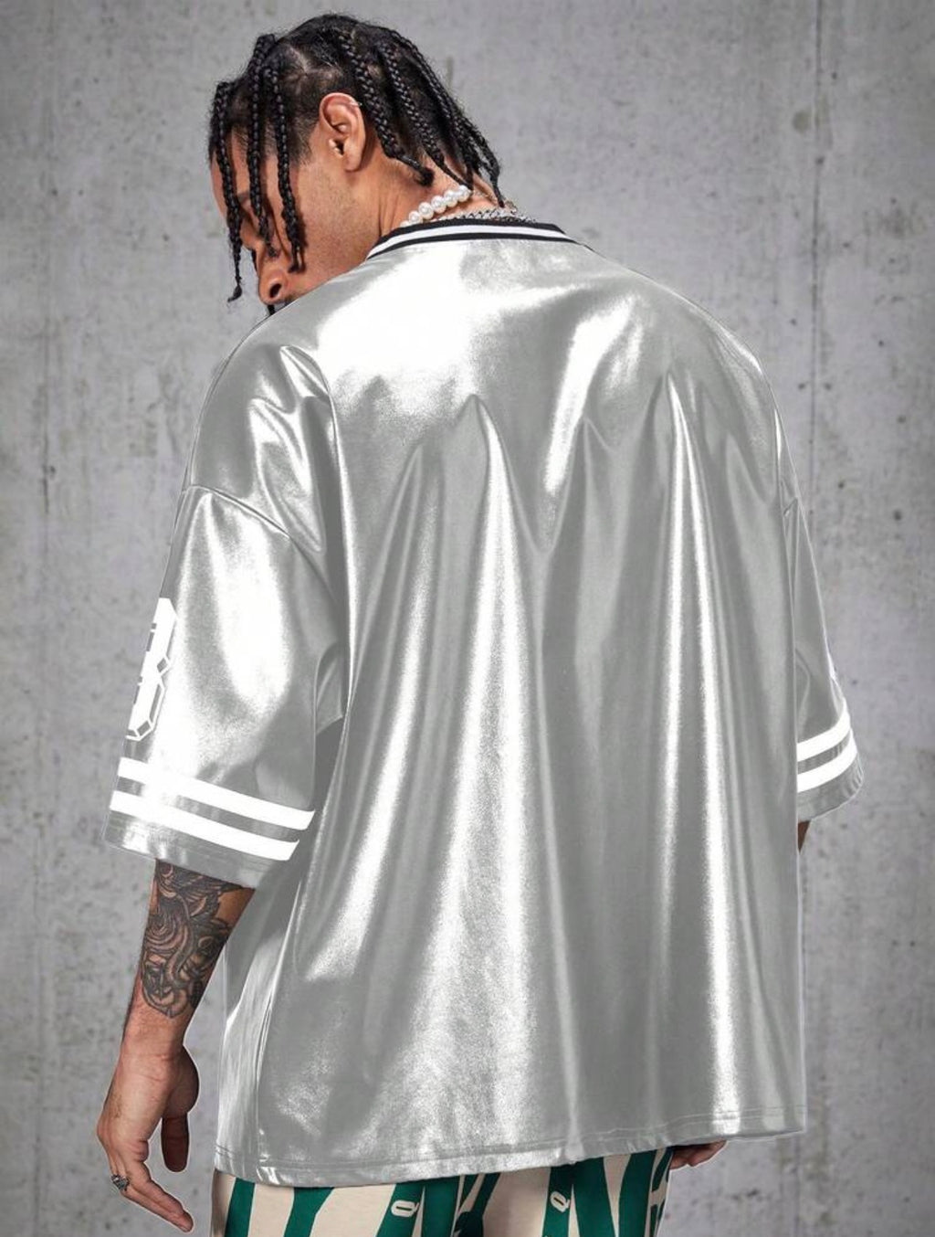 Men’s Loose Fit V-Neck Numeric Print Basketball Jersey Style Short Sleeve T-Shirt – Streetwear Top
