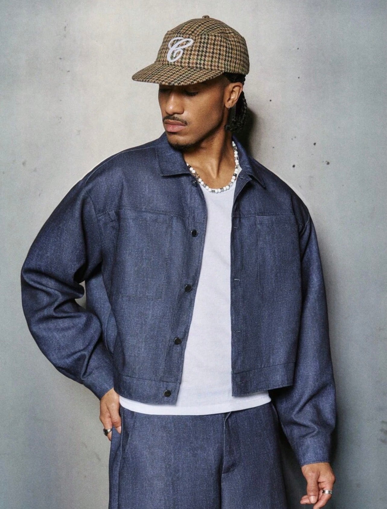 Men’s Long Sleeve Single-Breasted Shirt & Wide-Leg Pants Two-Piece Casual Suit