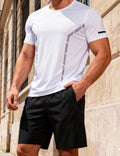 Men’s lightweight quick-dry shorts and T-shirt set, breathable and comfortable outfit for fitness, outdoor activities, and travel sports.