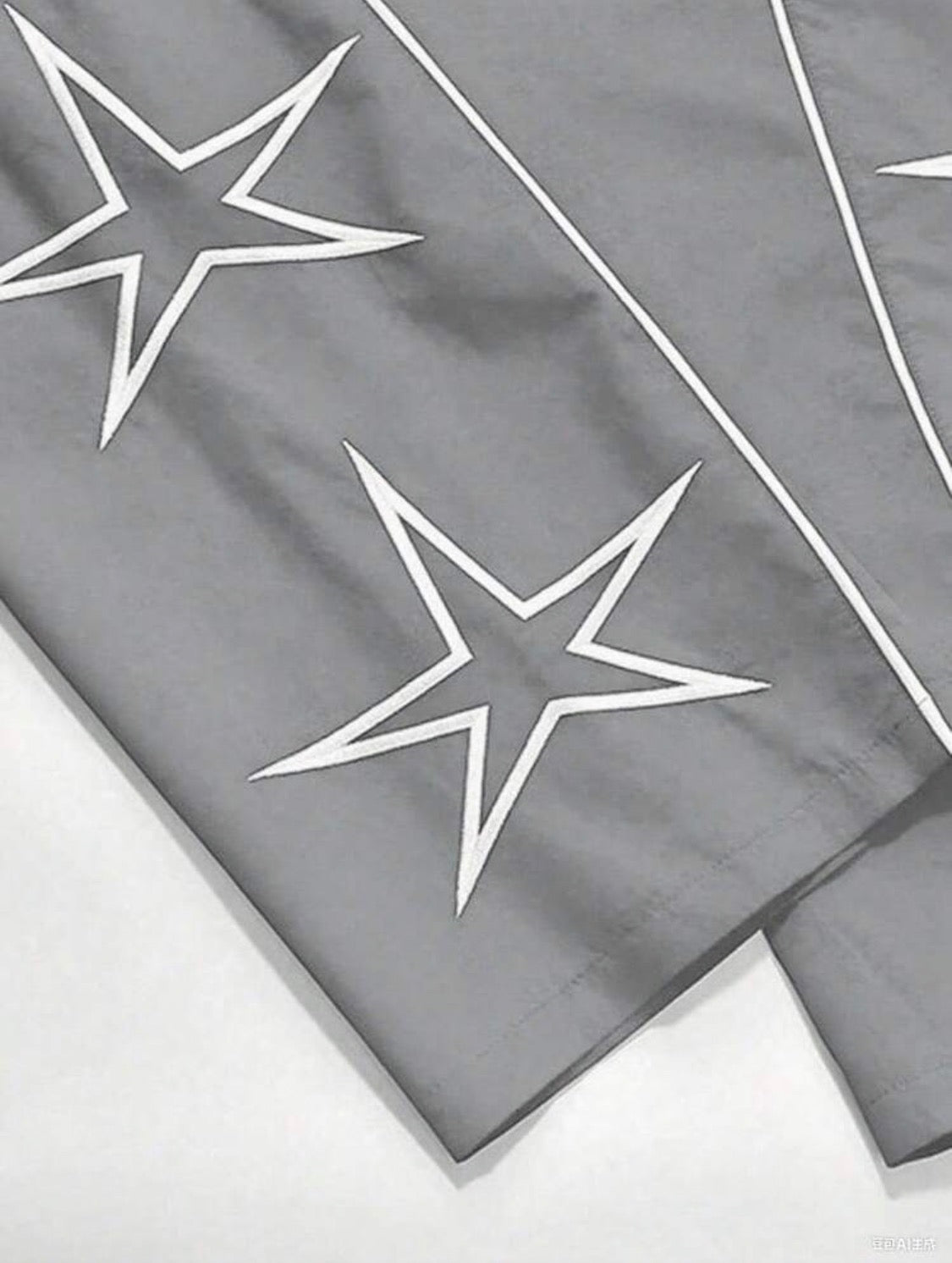 Men’s Straight-Leg Loose Fit Sweatpants with Star & Letter Print – Casual Streetwear Style for Fall