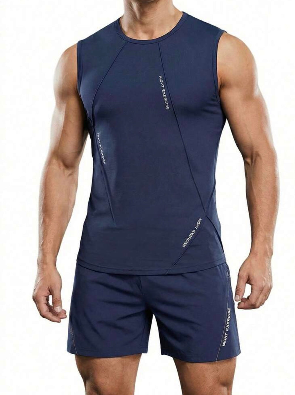 Men’s Sleeveless Top & Shorts Casual Fitness Running 2-Piece Sports Set