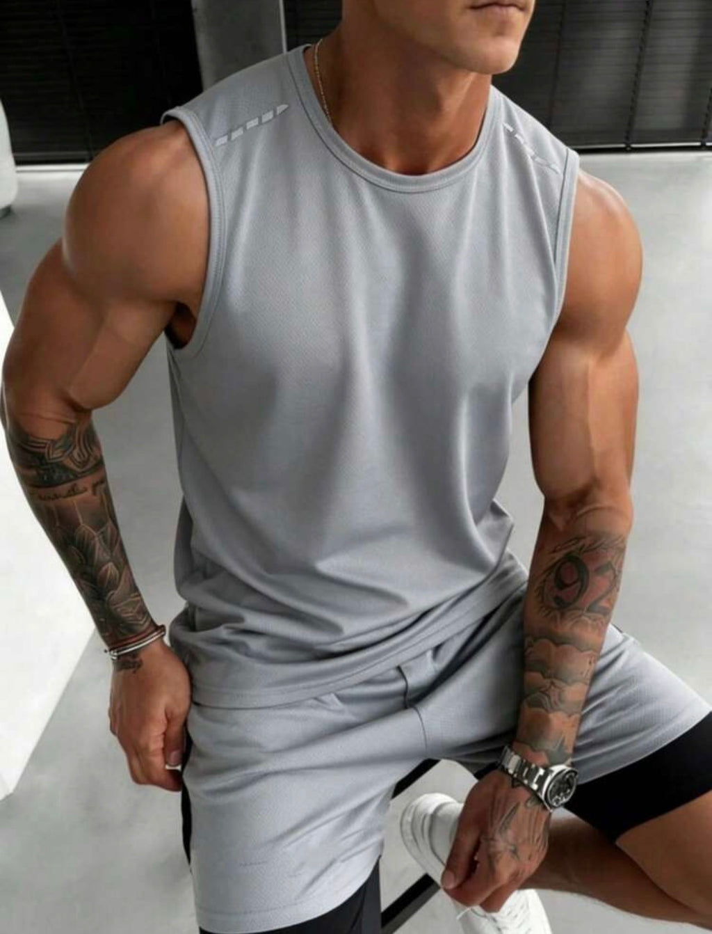 Men’s Sleeveless Tank Top & Shorts Summer Sports Set