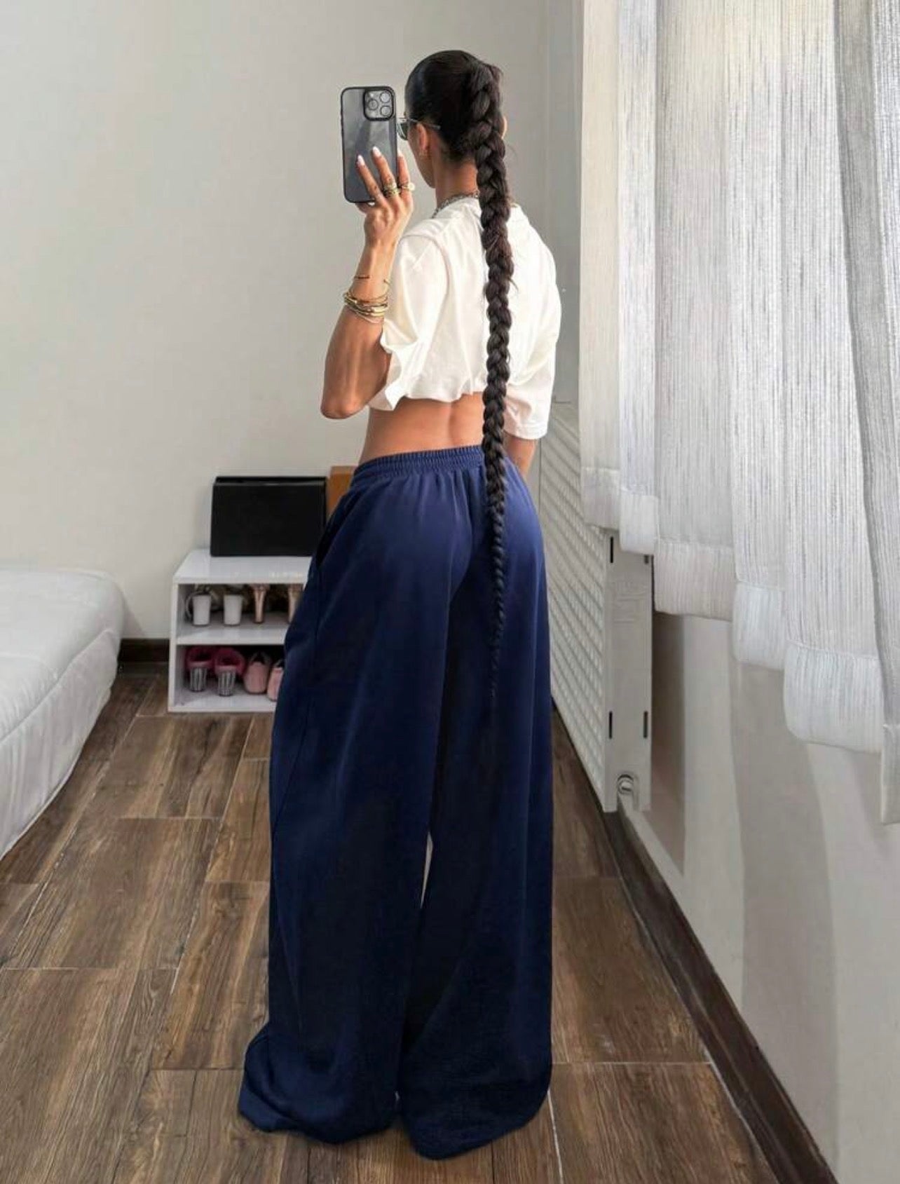 Women’s Drawstring Waist Knight Print Harem Pants – Casual Everyday Wear