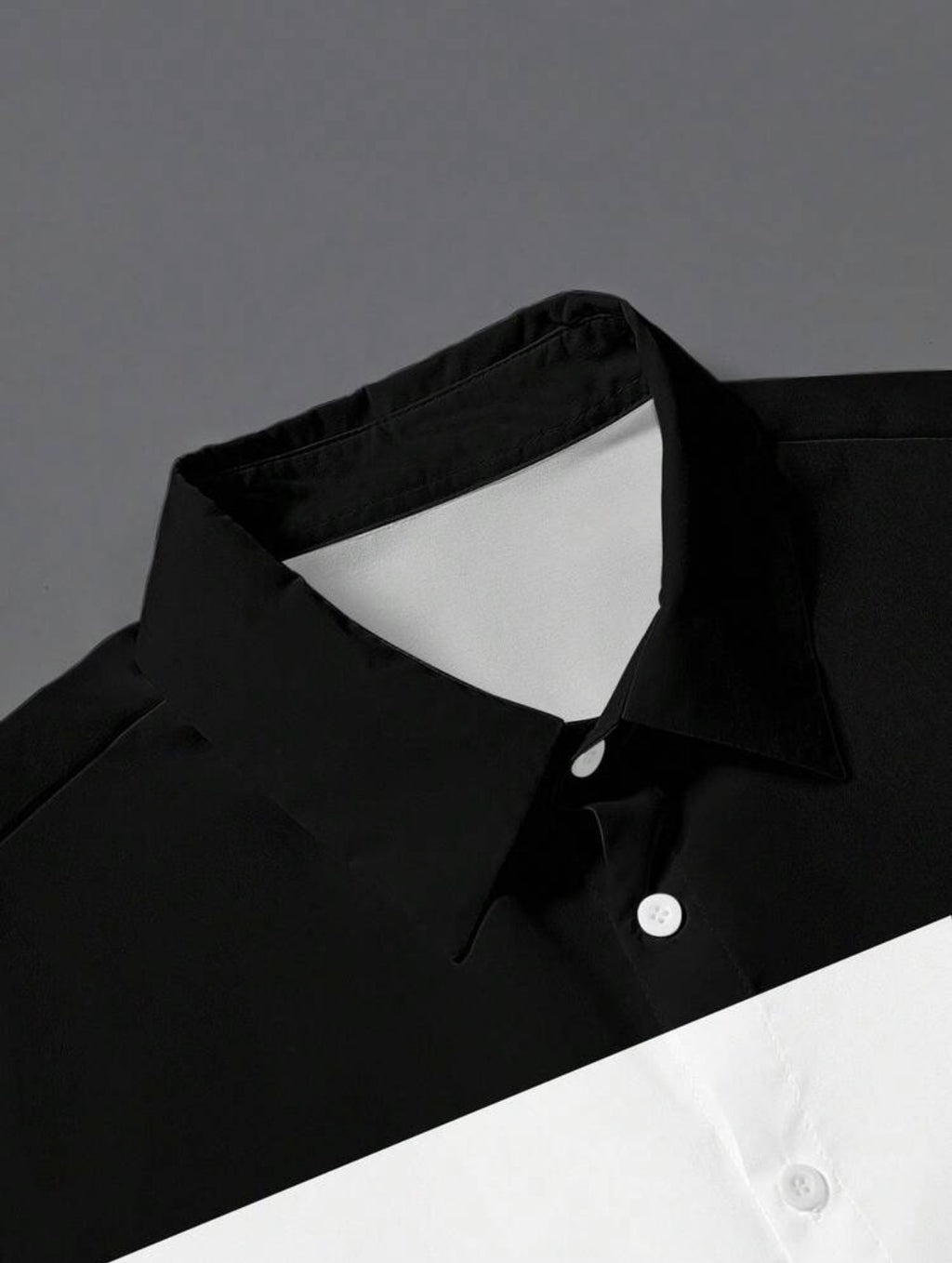 Men’s Contrast Color Button-Up Shirt & Shorts Two-Piece Set – Casual Vacation Outfit