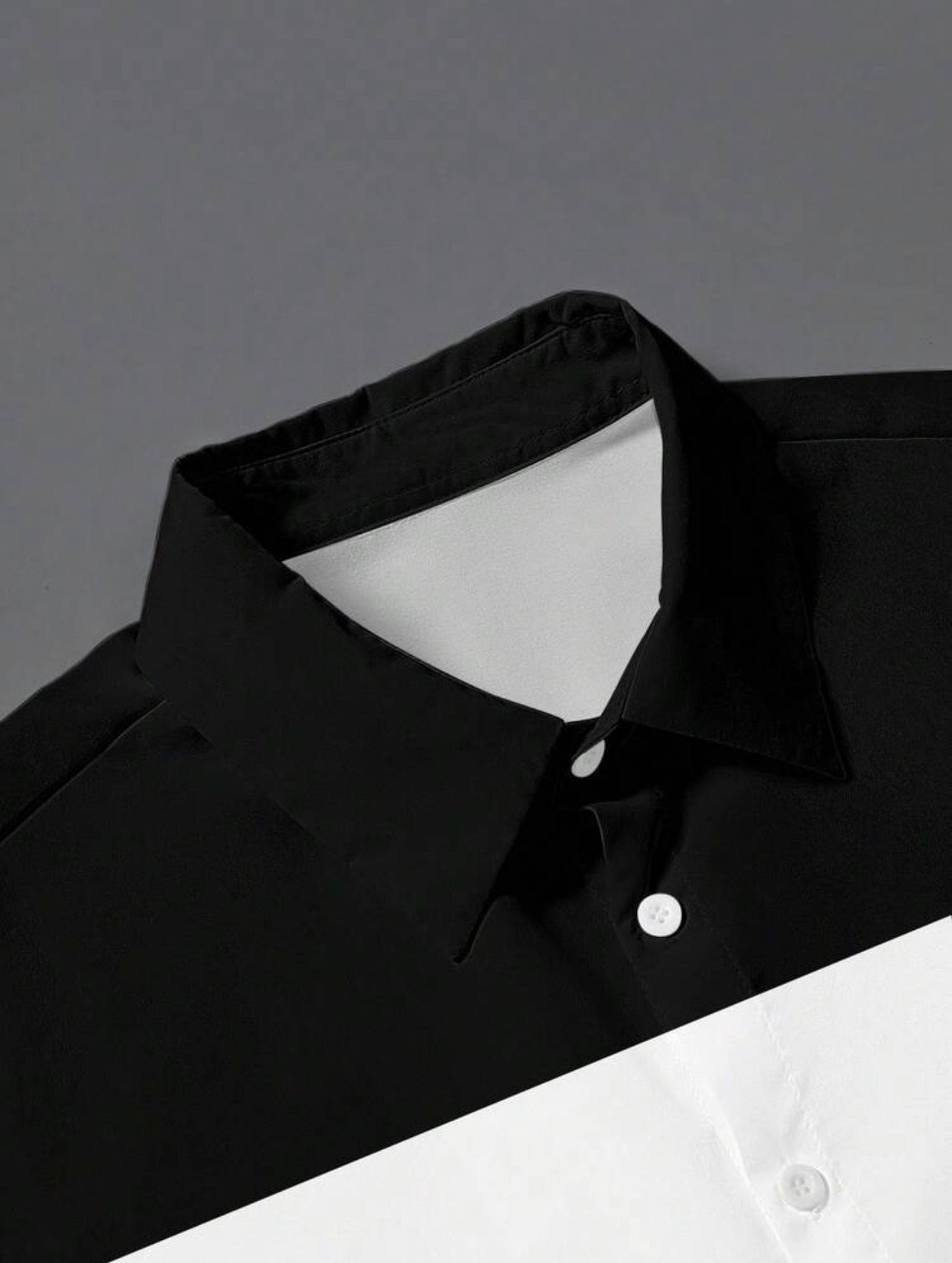 Men’s Contrast Color Button-Up Shirt & Shorts Two-Piece Set – Casual Vacation Outfit