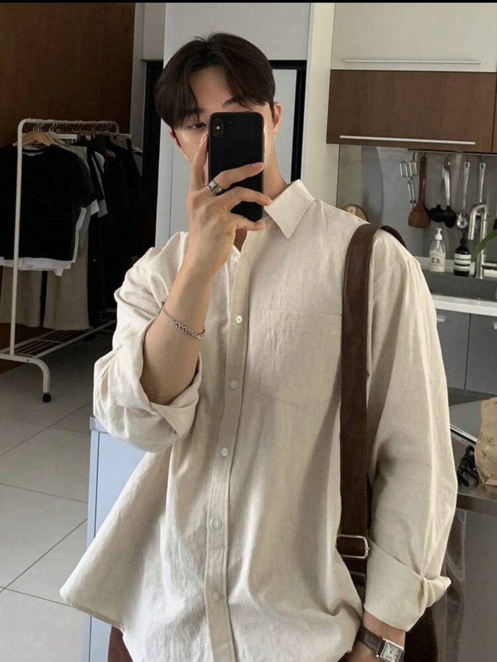 Men’s Multi-Color Long Sleeve Shirt – Spring/Summer Casual Outfit Top