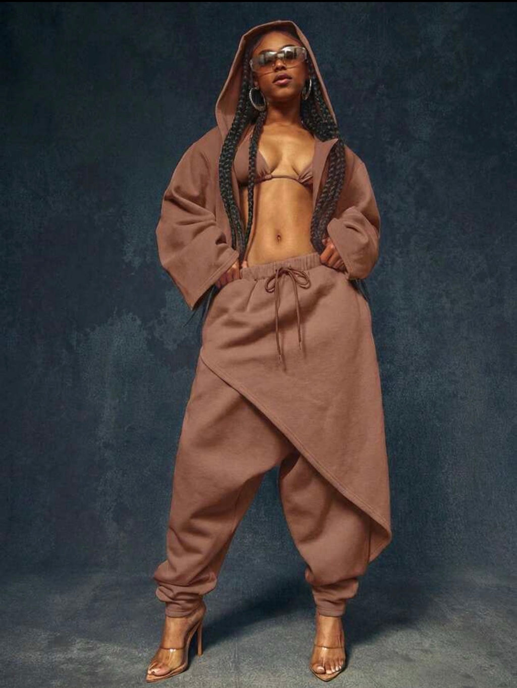 Women’s Drop Crotch Layered Detail Sweatpants – Casual Streetwear Fit