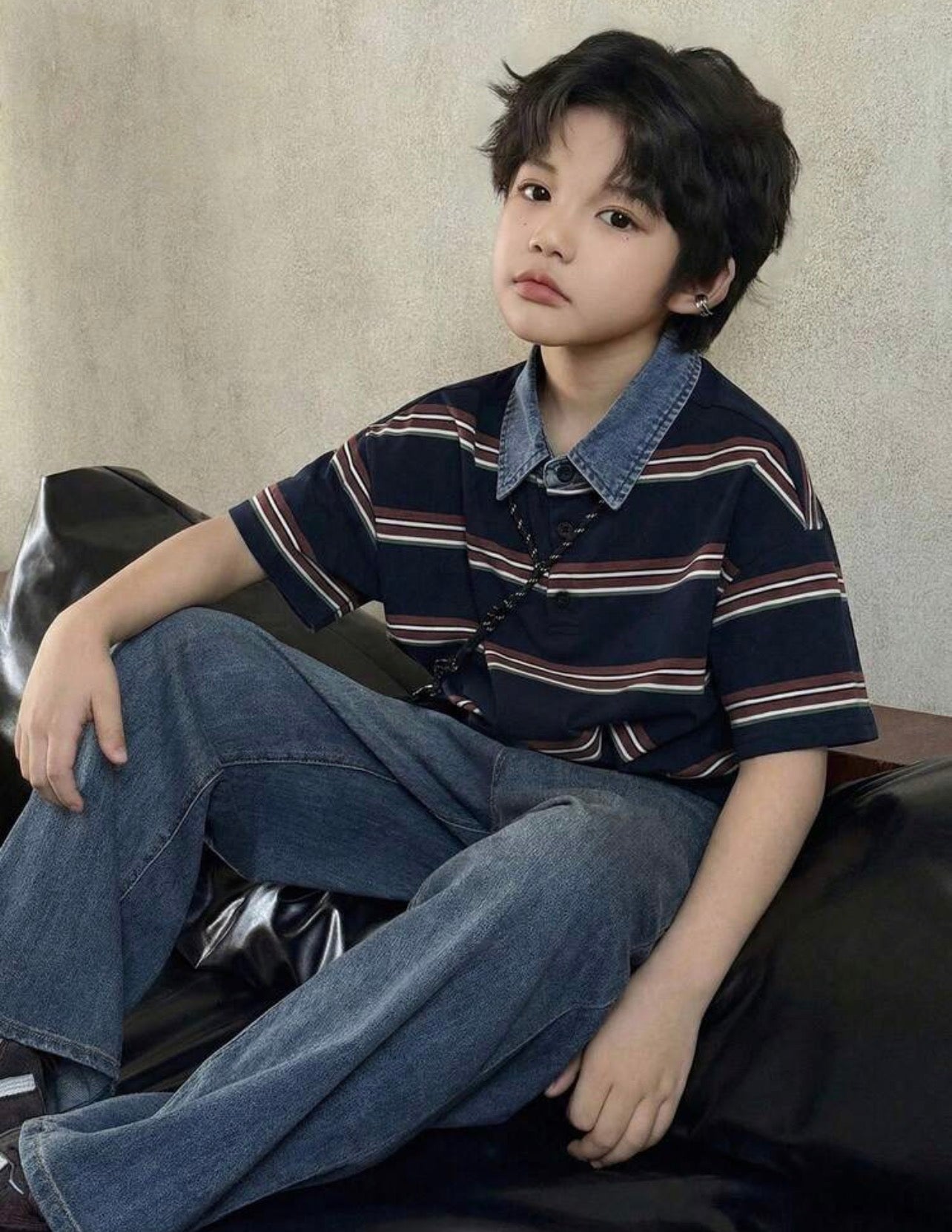 Tween Boys Colorblock Striped Long Sleeve Casual T-Shirt