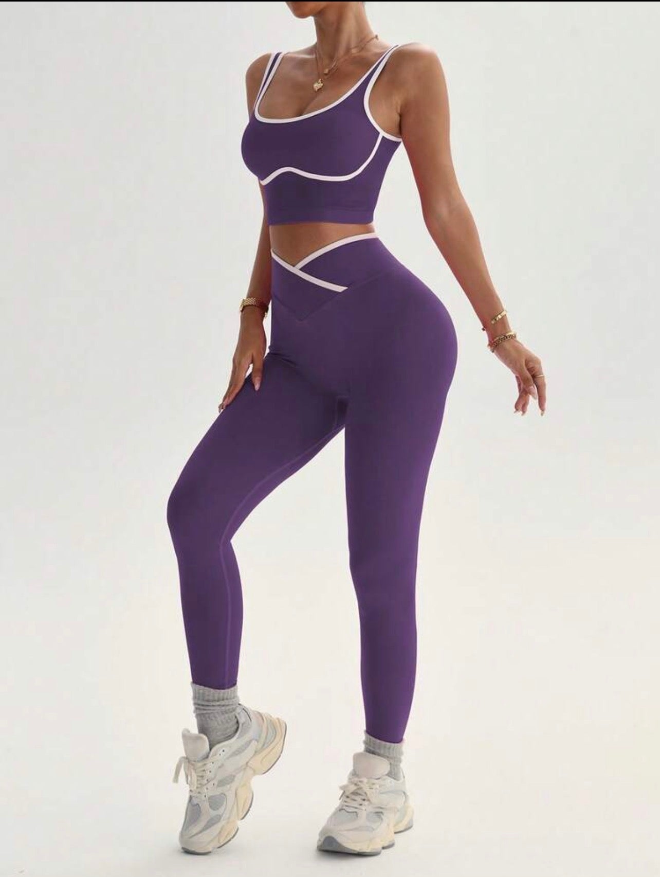 Women’s Seamless Colorblock Sports Set, Two-Piece Yoga & Workout Activewear