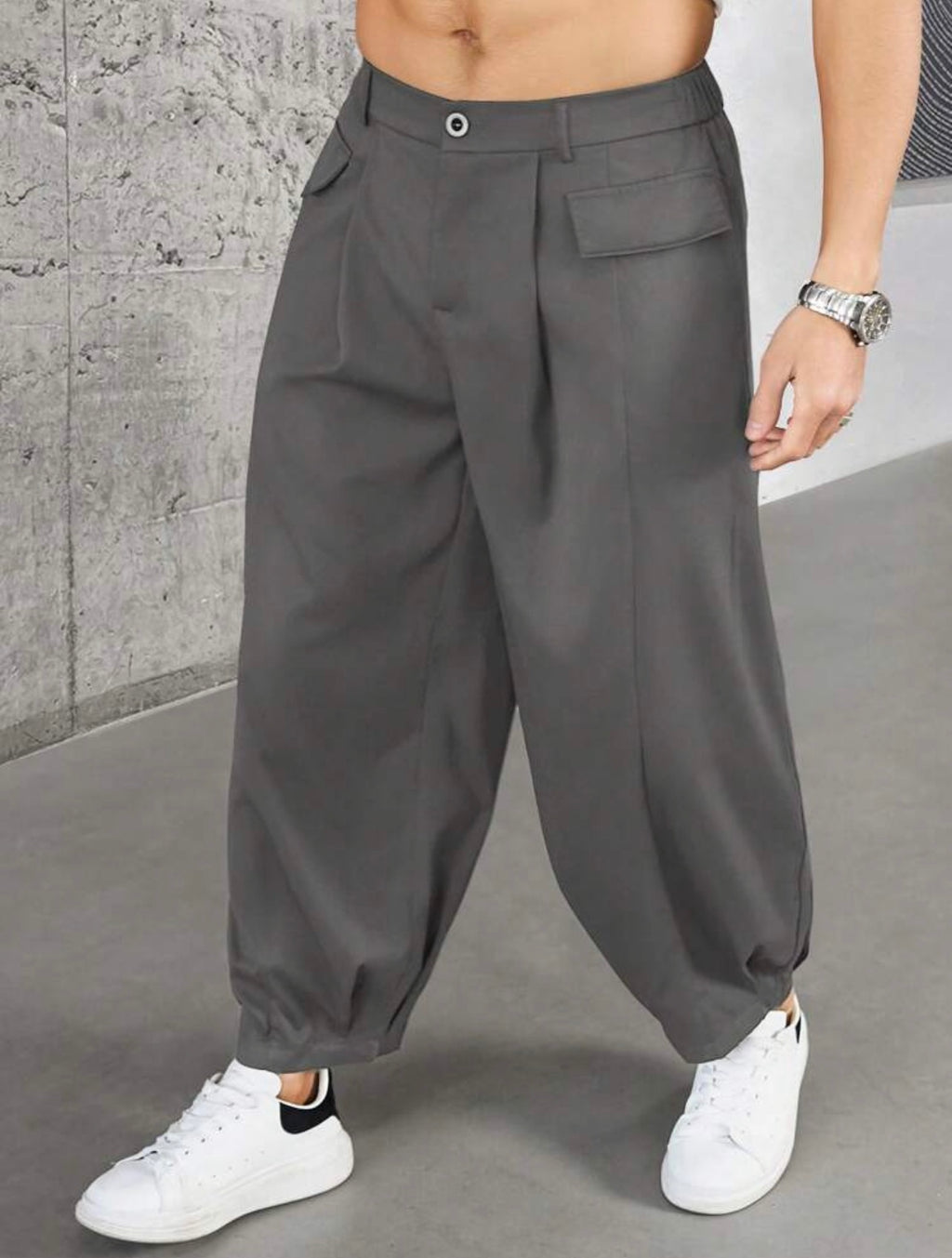 Men’s Loose Fit Lantern Pants – Casual Baggy Streetwear Trousers