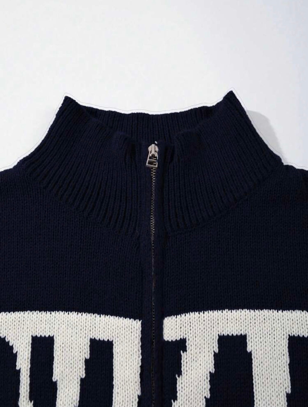 Men’s Ribbed Zip-Up Knit Cardigan – Half Turtleneck Long Sleeve Casual Top