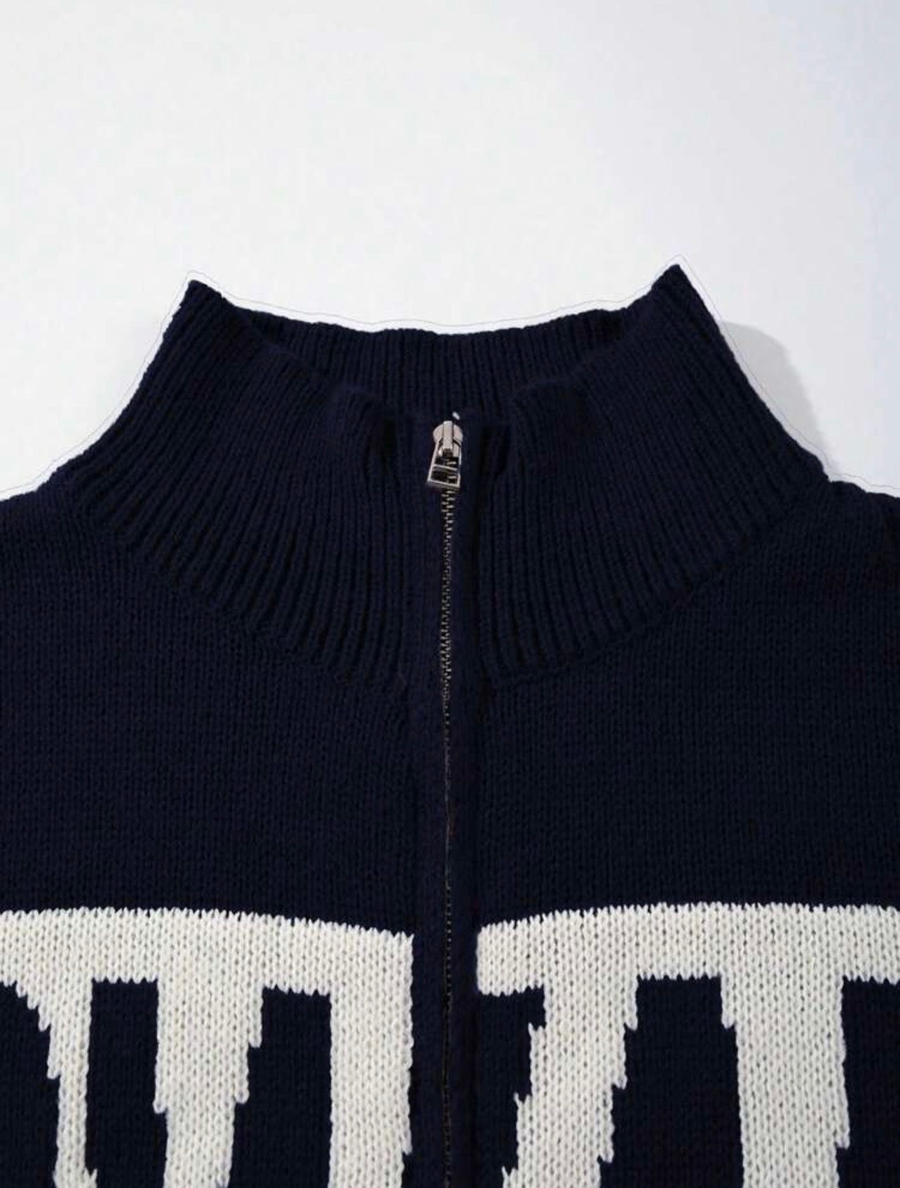 Men’s Ribbed Zip-Up Knit Cardigan – Half Turtleneck Long Sleeve Casual Top