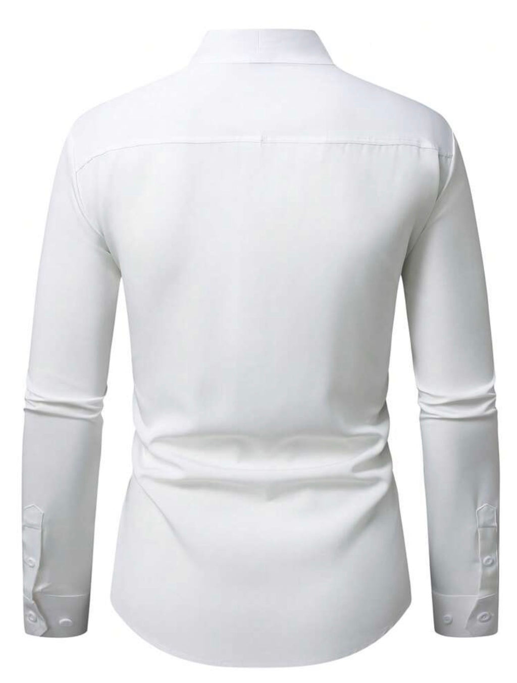 Men’s Solid Color Button-Front Long Sleeve Casual Business Shirt – Zip Detail Formal Style Top