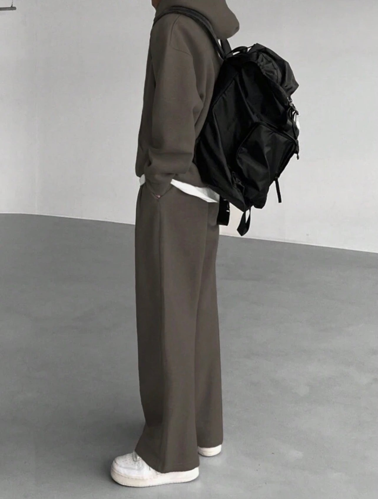Men’s Solid Color Hooded Sweatshirt & Casual Pants Two-Piece Set – Fall/Winter Outfit