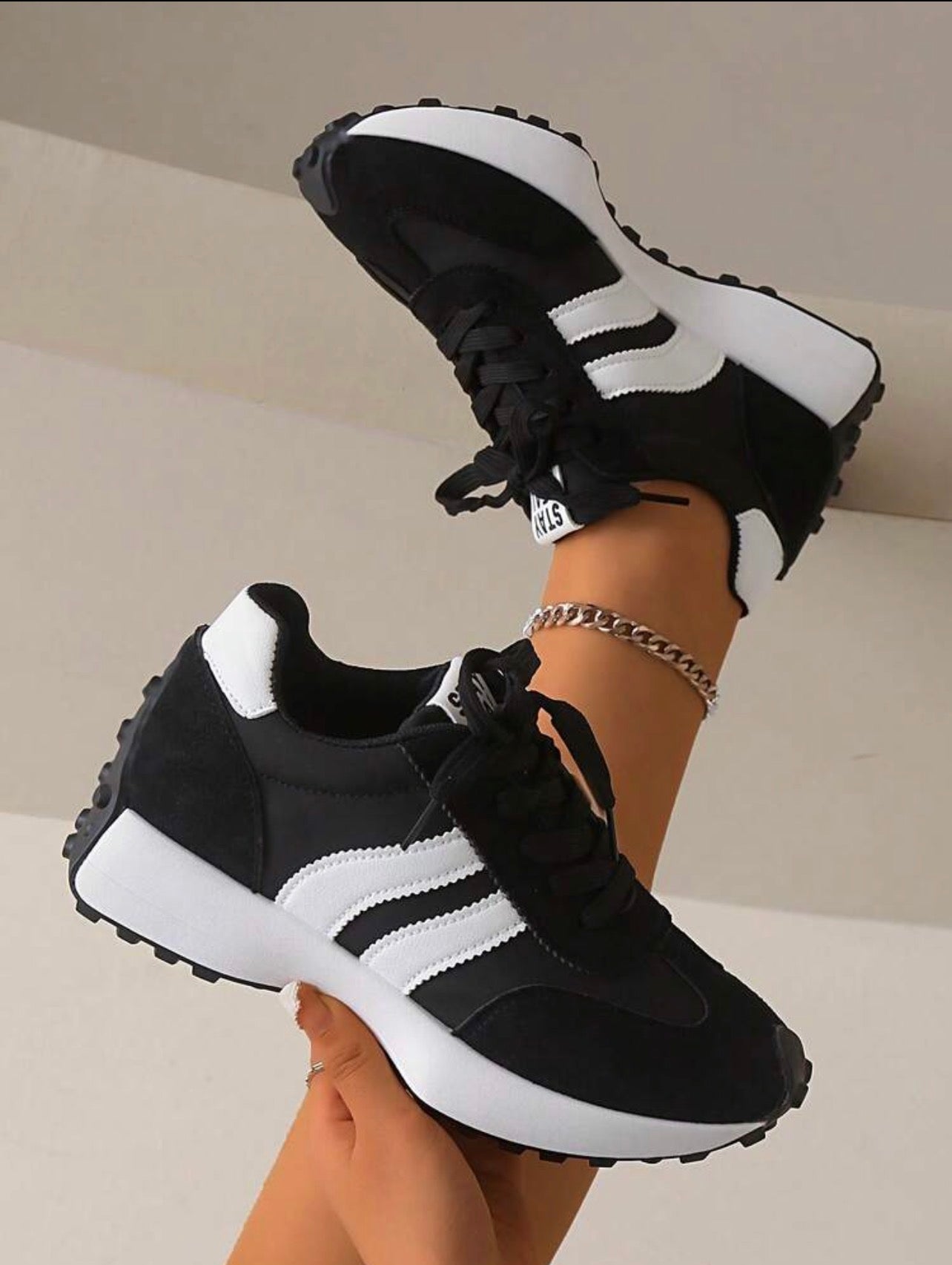Women’s Chunky Platform Lace-Up Sneakers – Breathable Thick Sole Casual Shoes