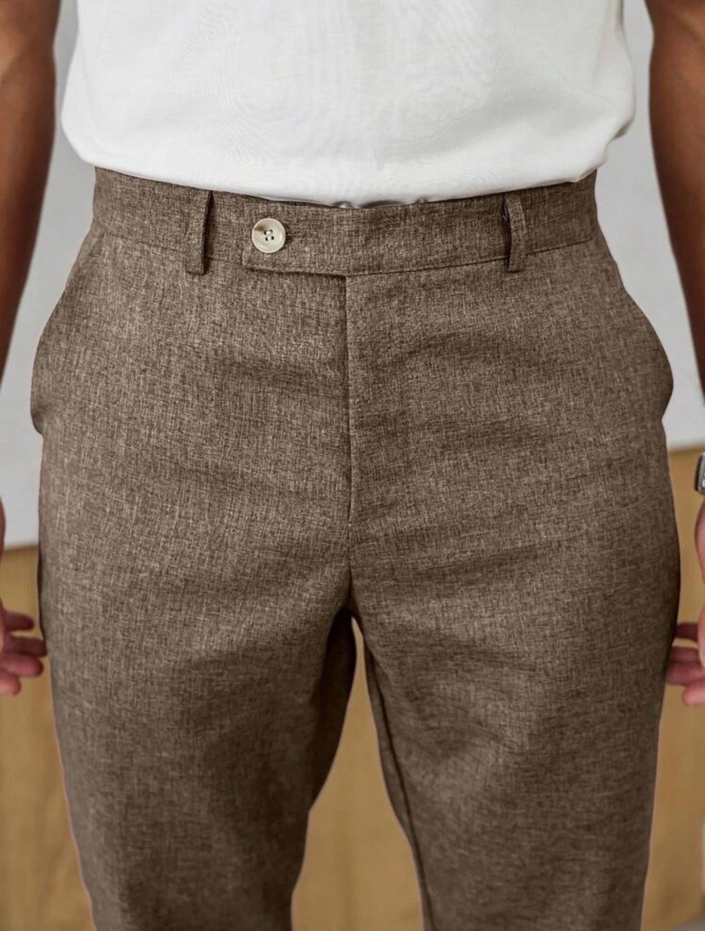 Men’s Minimalist Tapered Suit Pants – Casual Commuter Formal Trousers