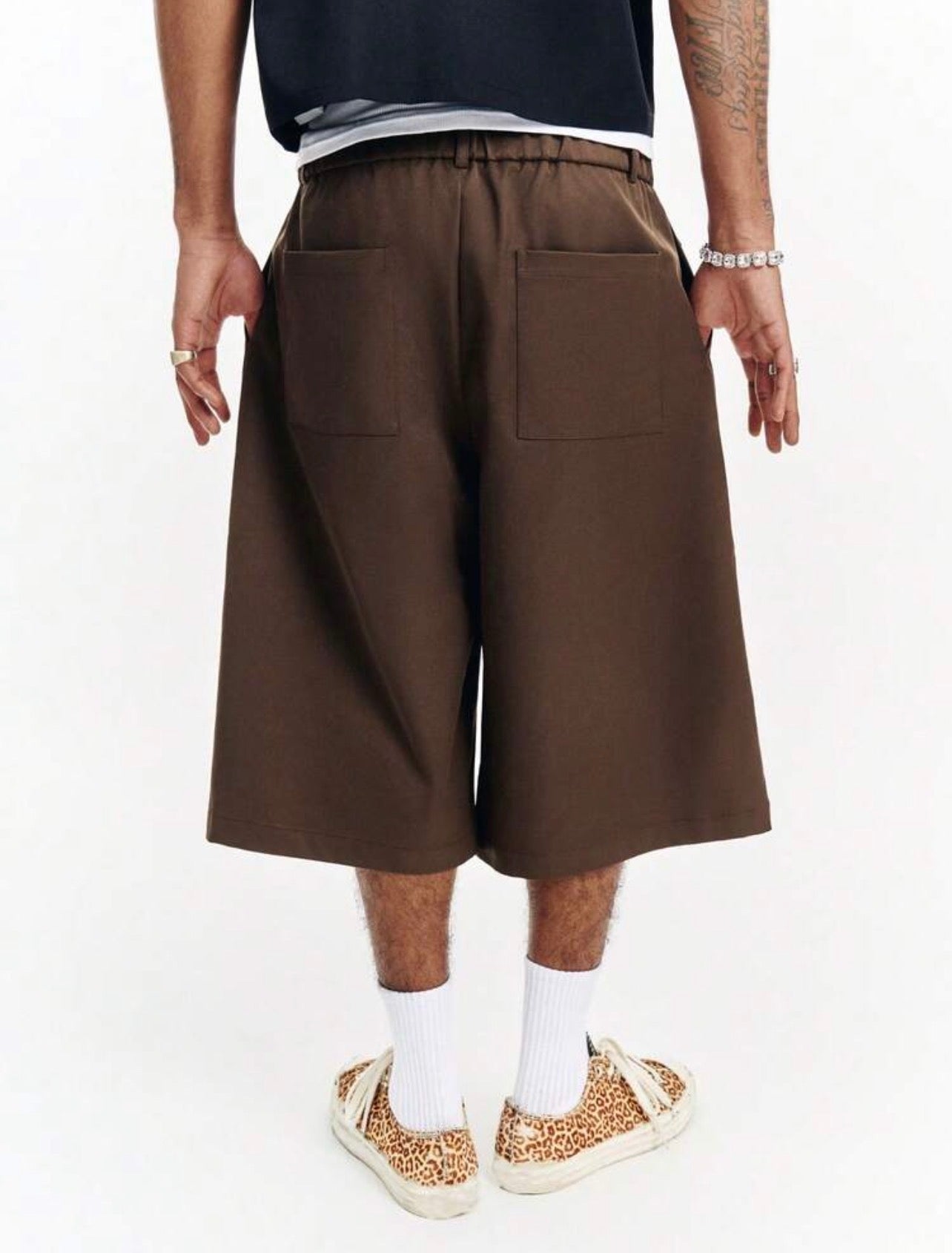Men’s Solid Color Wide Leg Drawstring Pants – Loose Fit Casual Trousers