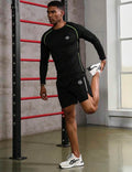 Men’s Contrast Panel Athletic T-Shirt & Shorts Boyfriend-Style Sports Set