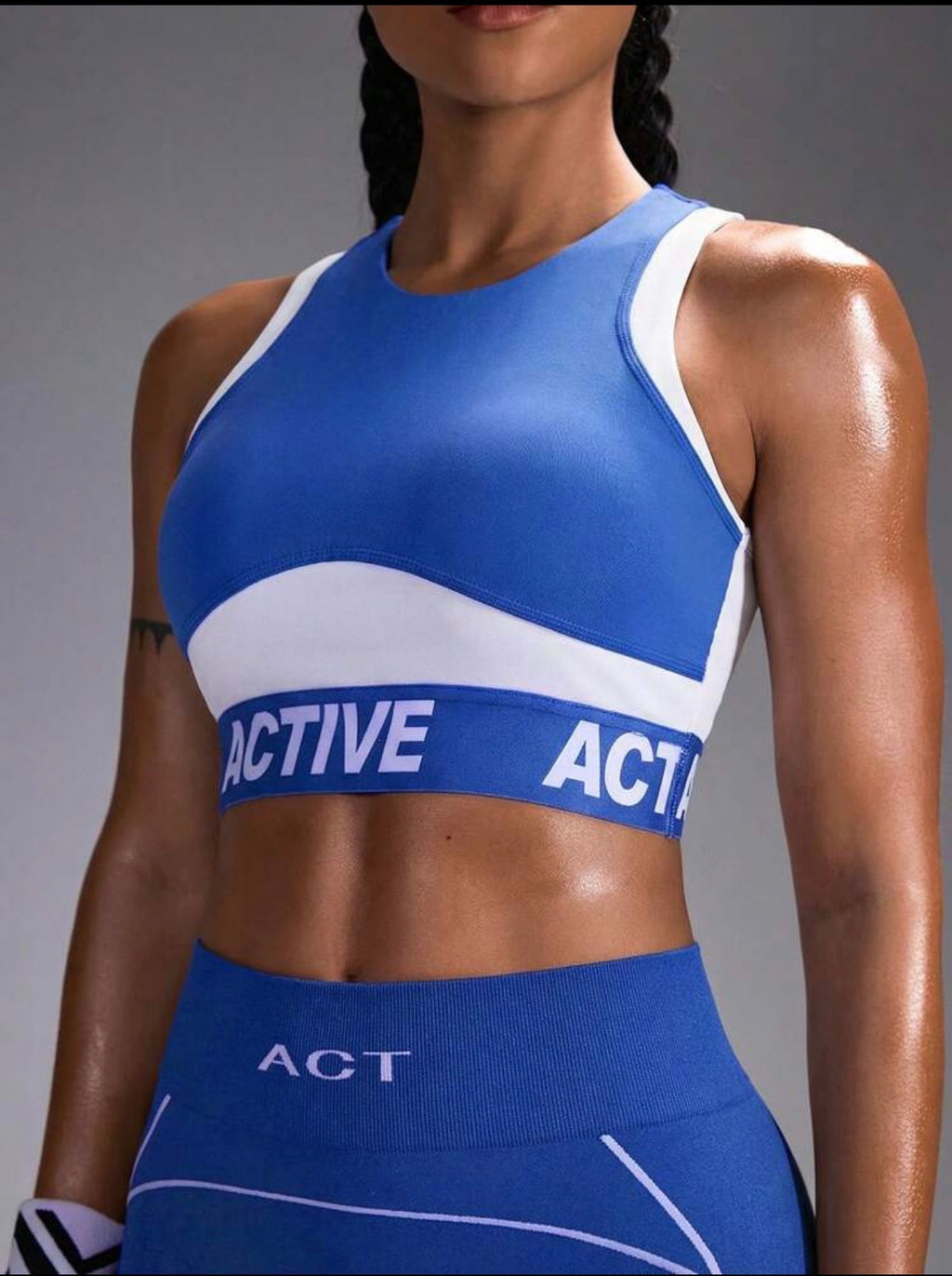 Women’s Letter Print Breathable Sports Bra & Activewear Set for Fitness and Training