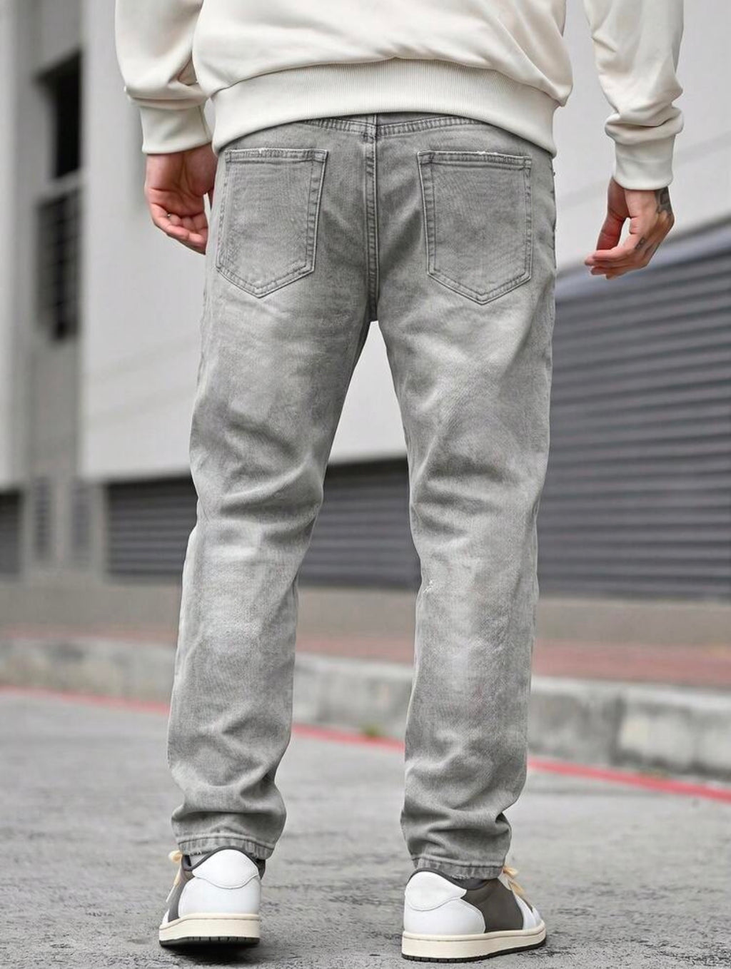 Men’s Straight Leg Distressed Jeans – Casual Outdoor Denim Pants