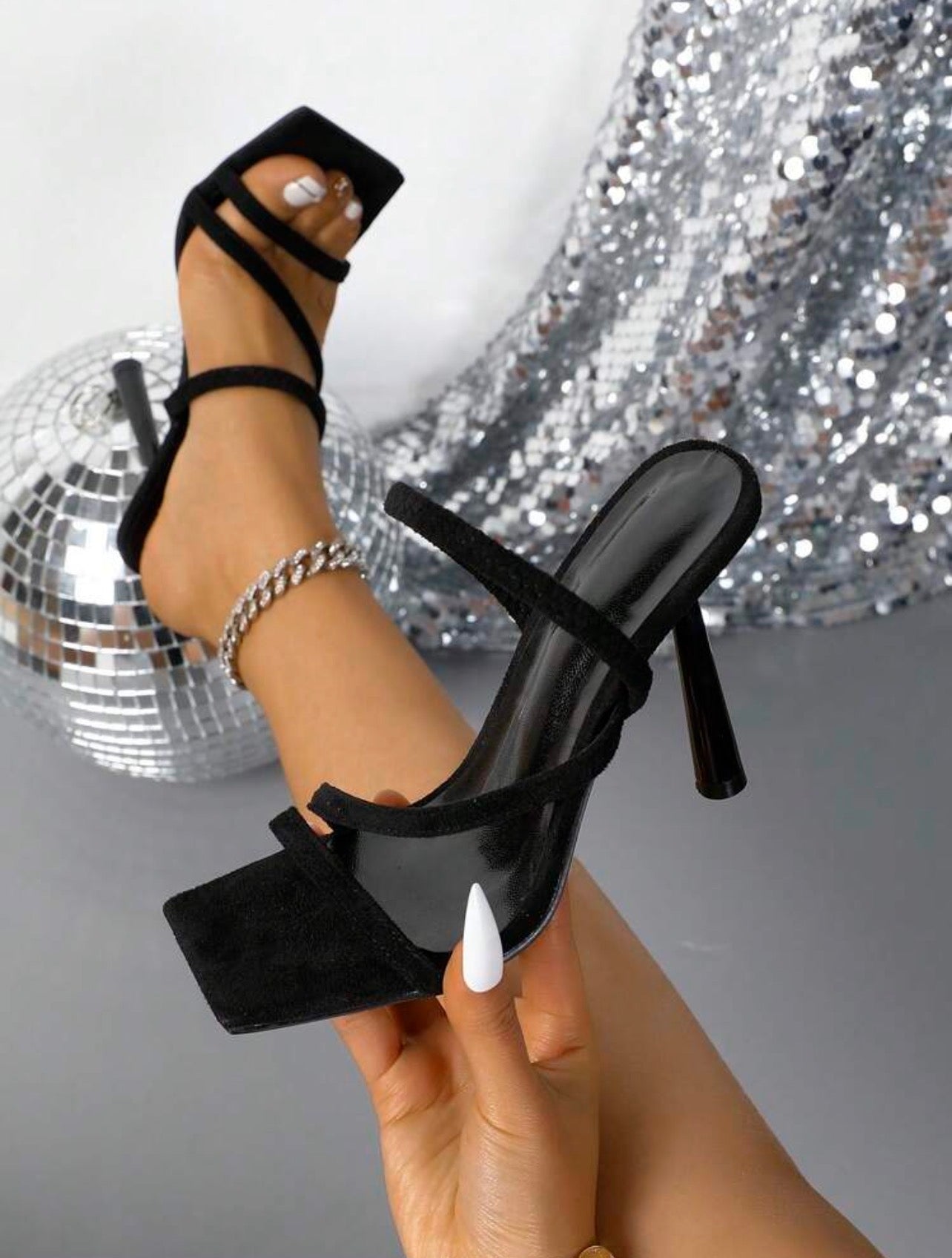 Women’s Square Toe High Heel Sandals – Elegant Fashion Heeled Summer Dress Shoes