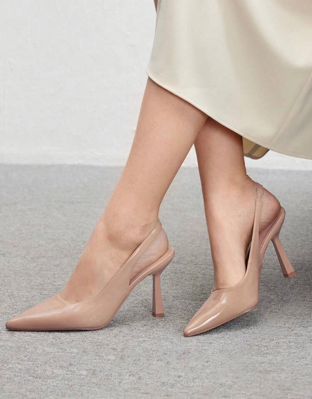 Women’s Open-Back High Heel Pumps with Front Strap for Weddings, Parties & Elegant Occasions