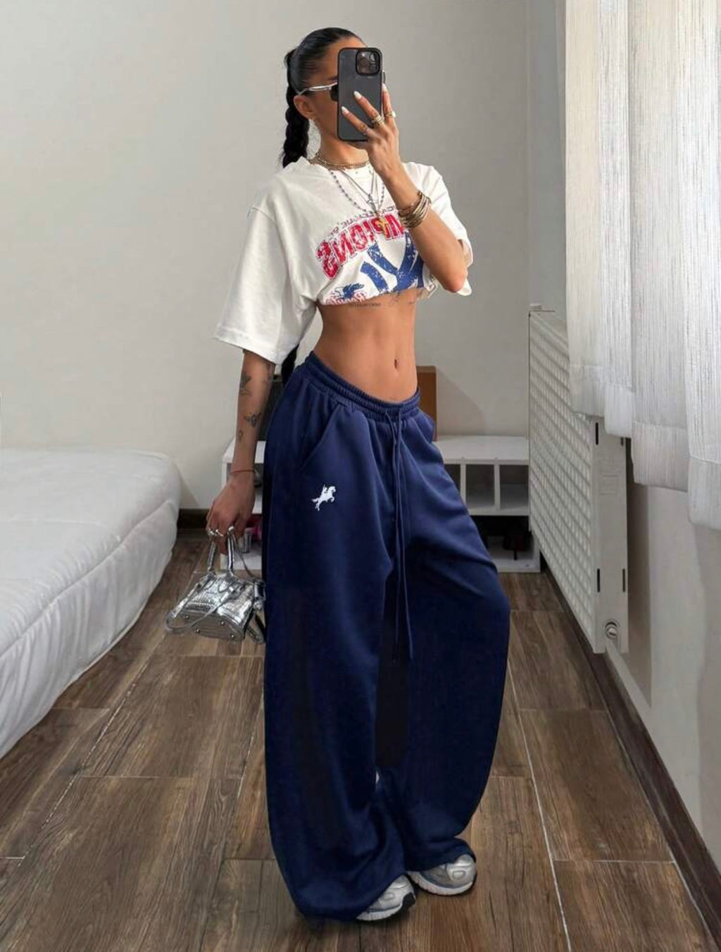 Women’s Drawstring Waist Knight Print Harem Pants – Casual Everyday Wear