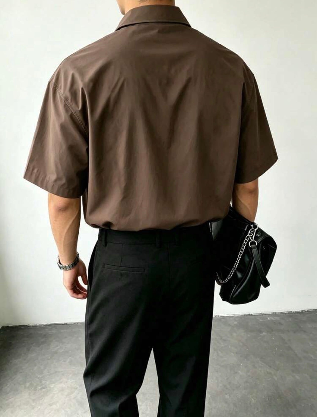 Men’s Solid Color Minimalist Short Sleeve Casual Top – Basic T-Shirt