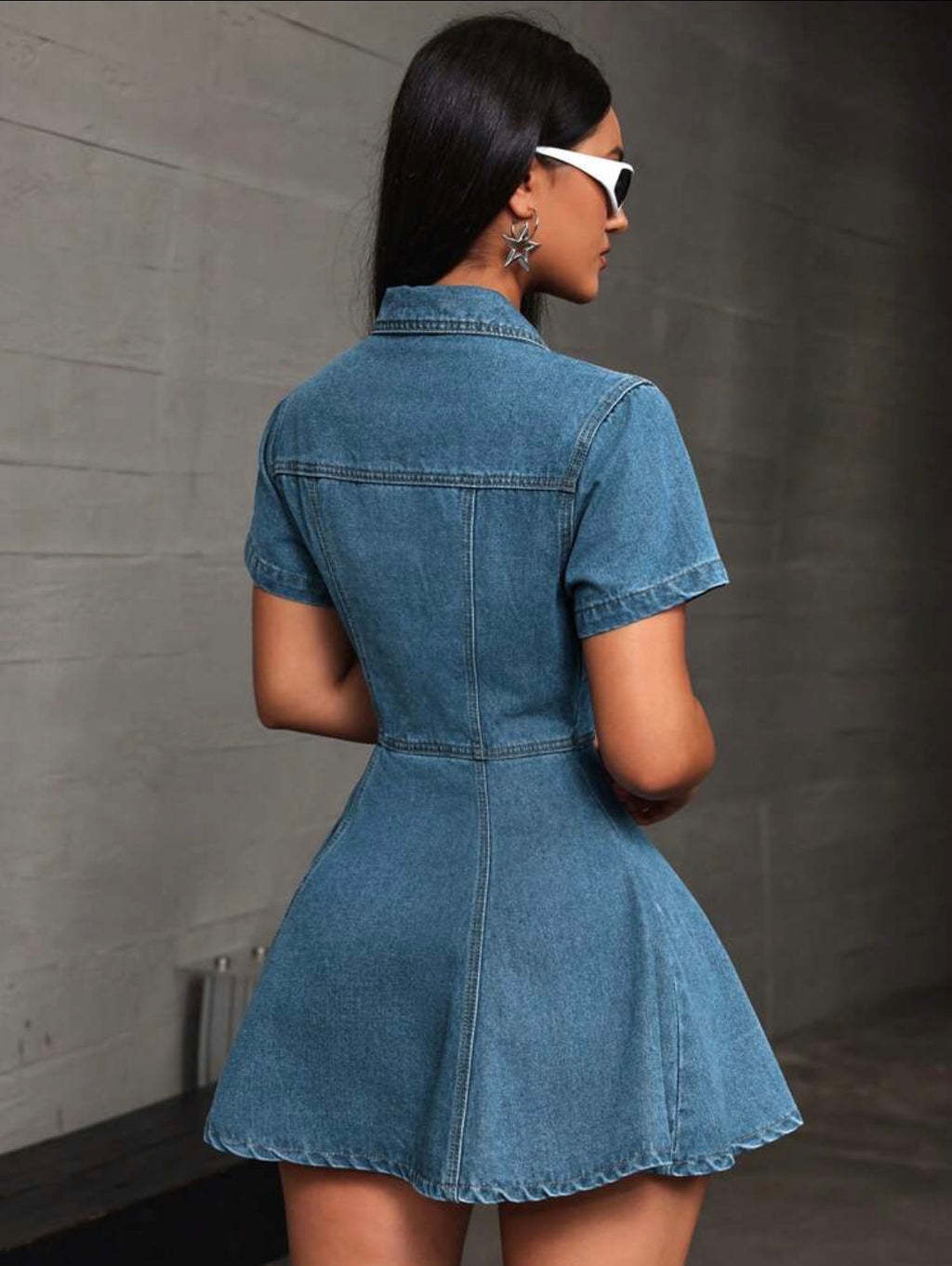 Women’s Casual Minimalist Denim Dress – Fashionable Everyday Wear