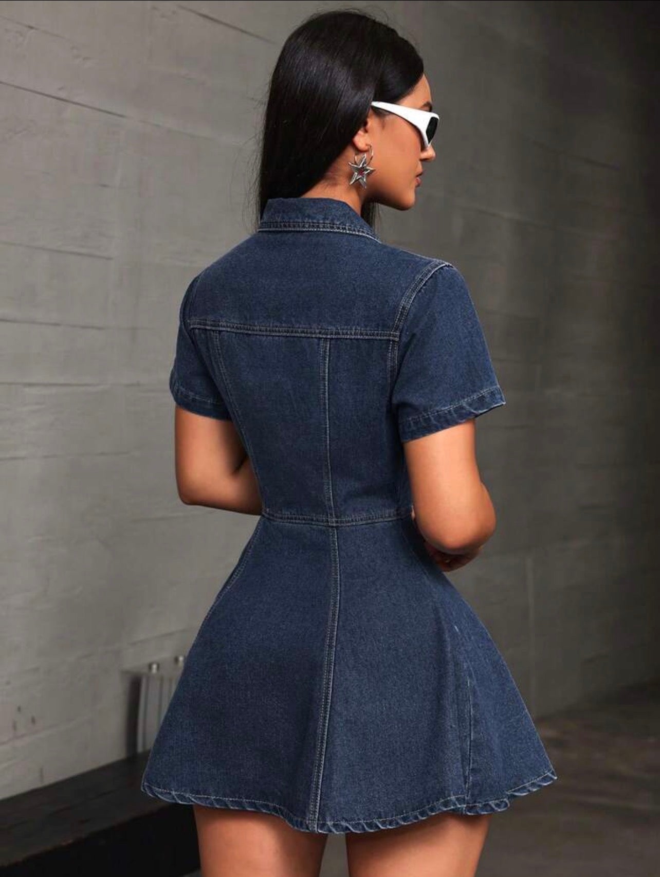 Women’s Casual Minimalist Denim Dress – Fashionable Everyday Wear
