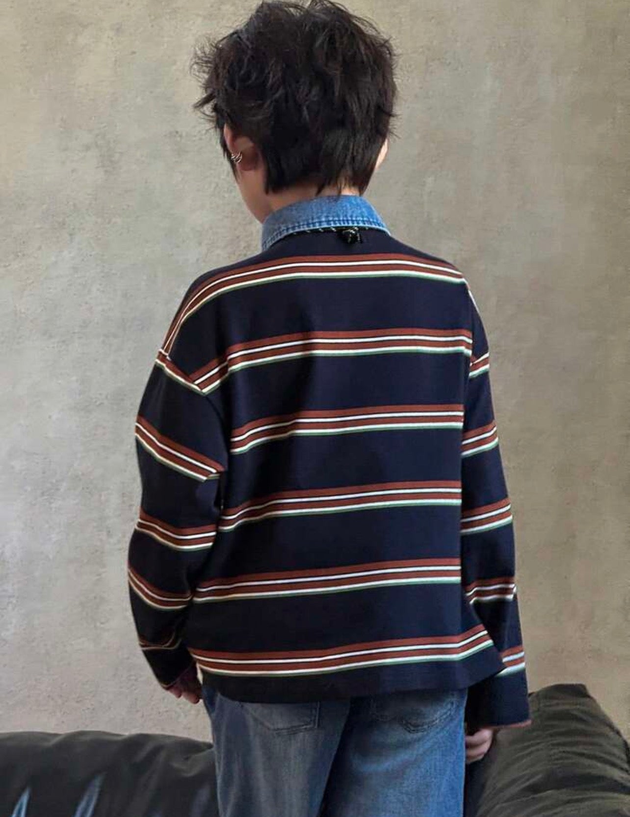Tween Boys Colorblock Striped Long Sleeve Casual T-Shirt