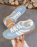 Women’s Retro Lace-Up Casual Sneakers with Leather & Mesh Design for Walking and Everyday Wear