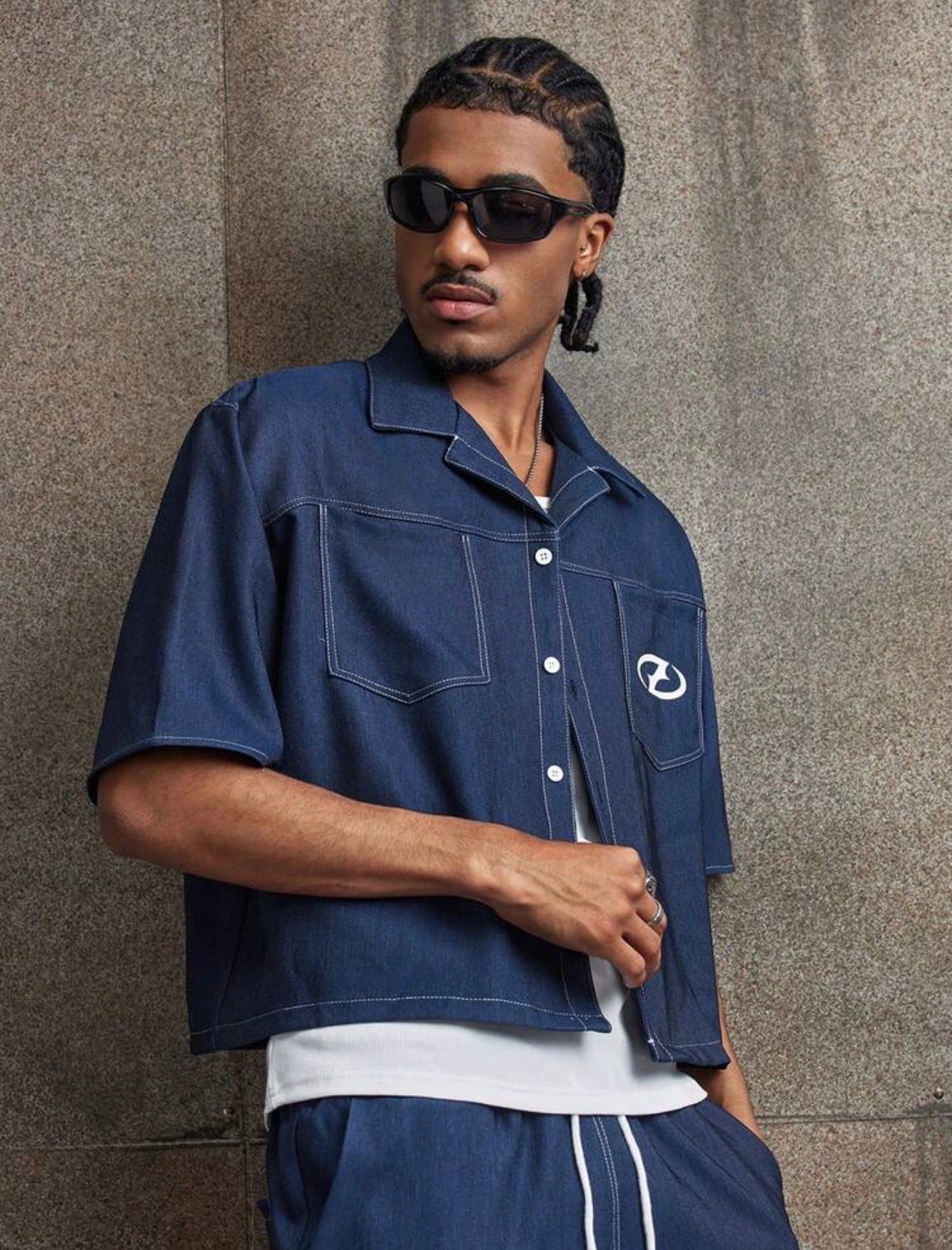 Men’s Graphic Print Button-Front Short Sleeve Shirt & Pants Two-Piece Co-Ord Set – Casual Outfit