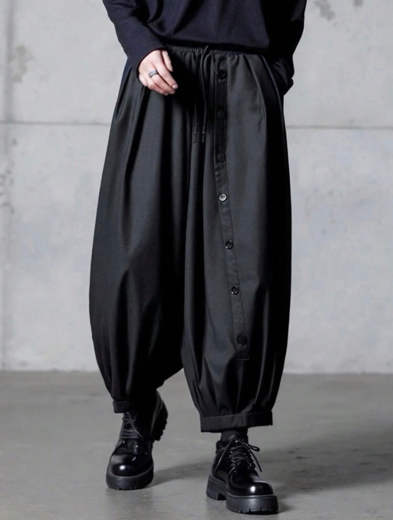 Men’s Wide Leg Baggy Cropped Lantern Pants – Casual Streetwear Trousers