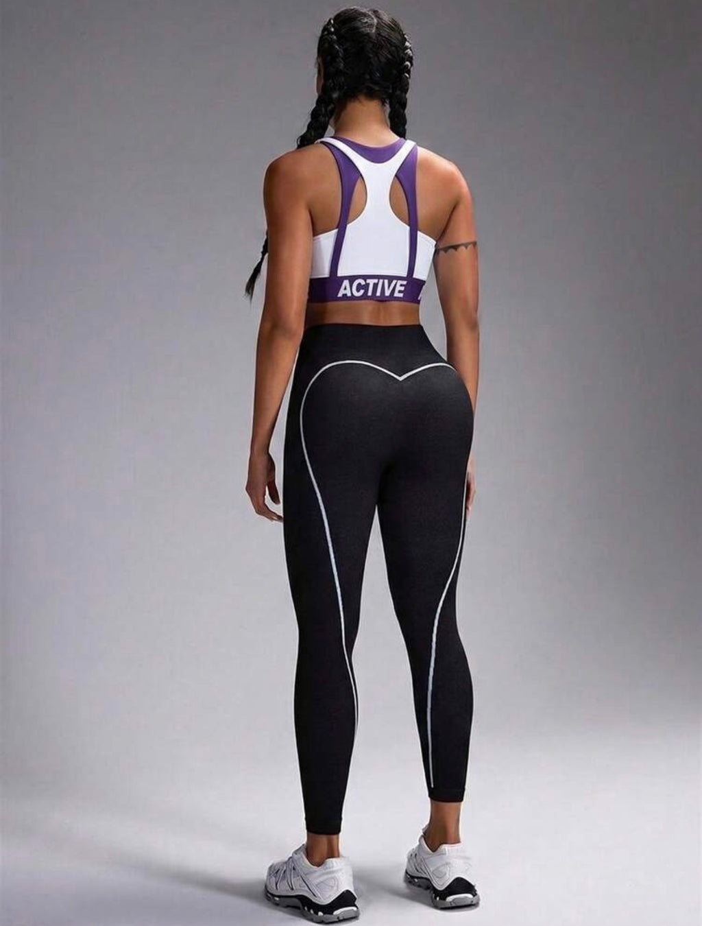 Women’s Letter Print Breathable Sports Bra & Activewear Set for Fitness and Training